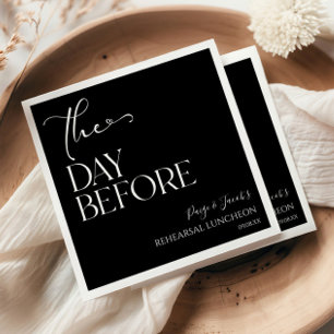 The Day Before Minimal Wedding Rehearsal Luncheon Napkins