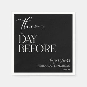 The Day Before Minimal Wedding Rehearsal Luncheon Napkins