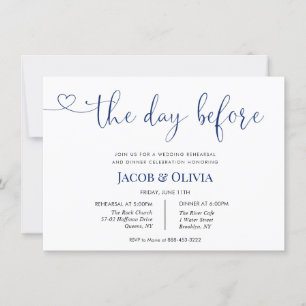 The Day Before Wedding Rehearsal Dinner Invitation