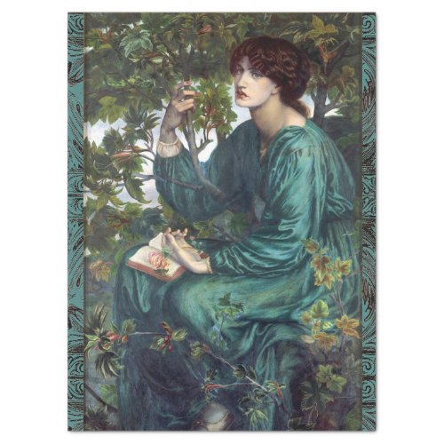 THE DAY DREAM ANTIQUE PAINTING BY ROSSETTI TISSUE PAPER