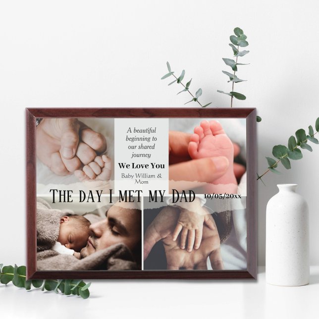 The Day I Met My Dad 4 Photo collage Father plaque (Creator Uploaded)