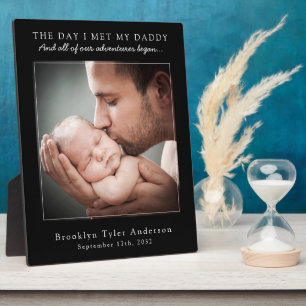 The Day I Met My Daddy Photo Father's Day Black Plaque