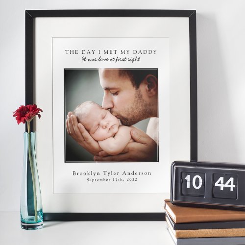 The Day I Met My Daddy Photo Fathers Day Keepsake Poster