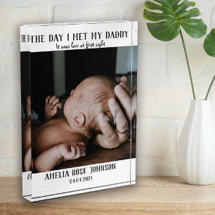 The Day I Met My Daddy Photo First Father's Day Block