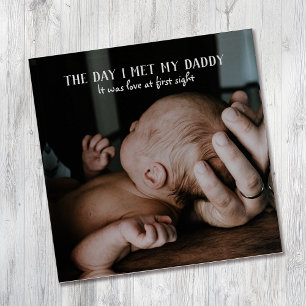 The Day I Met My Daddy Photo First Father's Day Paperweight