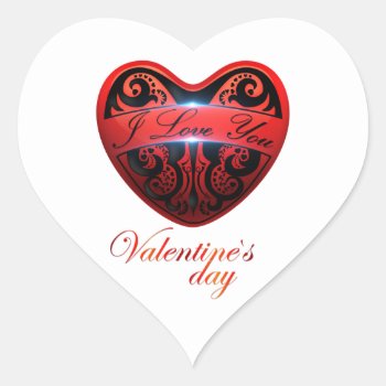 The Day Of San Valentin Heart Sticker by Valentinesandlove at Zazzle