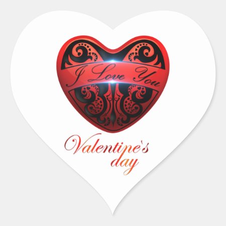 The Day Of San Valentin Heart Sticker