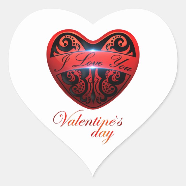 The day of San Valentin Heart Sticker (Front)