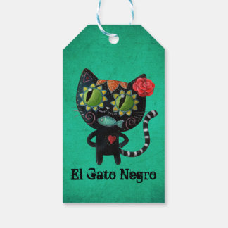 The Day of The Dead Black Cat Gift Tags