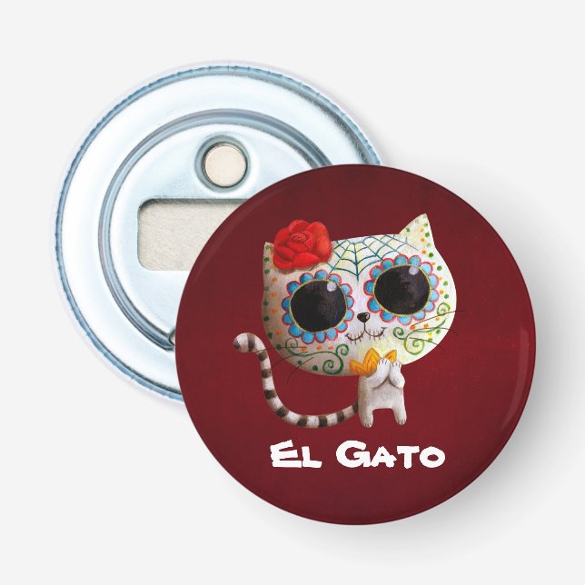 The Day of The Dead Cute Cat Bottle Opener (Front)