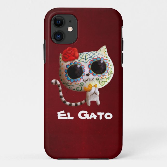 The Day of The Dead Cute Cat Case-Mate iPhone Case (Back)