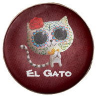 The Day of The Dead Cute Cat Chocolate Dipped Oreo