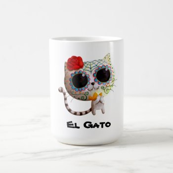 The Day Of The Dead Cute Cat Coffee Mug by partymonster at Zazzle