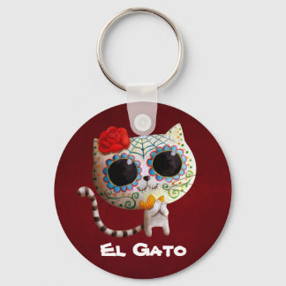 The Day of The Dead Cute Cat Keychain