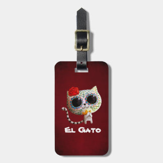 The Day of The Dead Cute Cat Luggage Tag