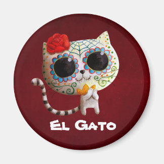 The Day of The Dead Cute Cat Magnet