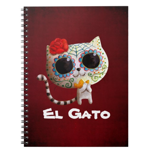 The Day of The Dead Cute Cat Notebook (Front)