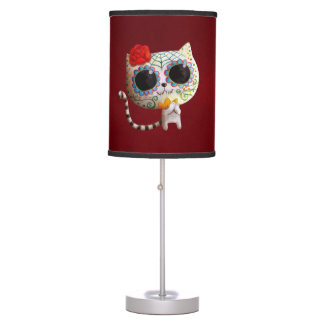 The Day of The Dead Cute Cat Table Lamp