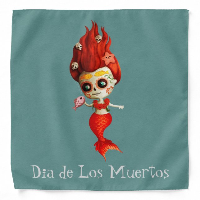 The Day of The Dead Mermaid Bandana (Front)