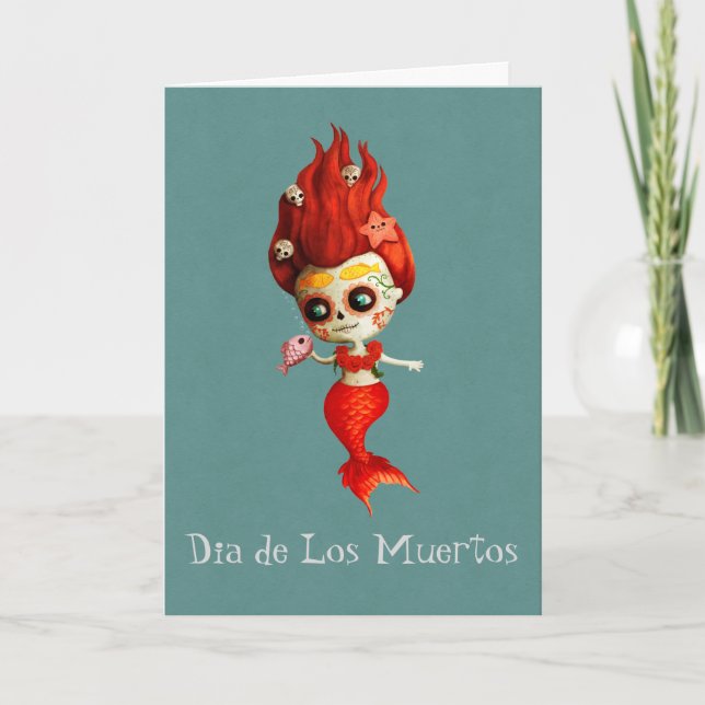 The Day of The Dead Mermaid Card (Front)