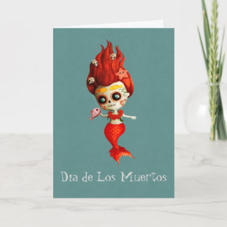 The Day of The Dead Mermaid Card