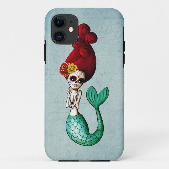 The Day of The Dead Mermaid Catrina Case-Mate iPhone Case (Back)