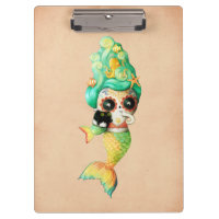 The Day of The Dead Mermaid Girl Clipboard