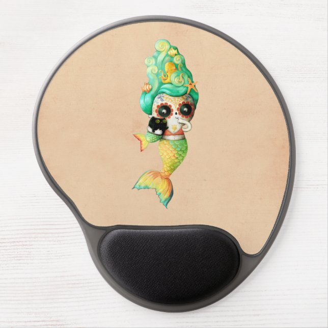The Day of The Dead Mermaid Girl Gel Mouse Pad (Front)