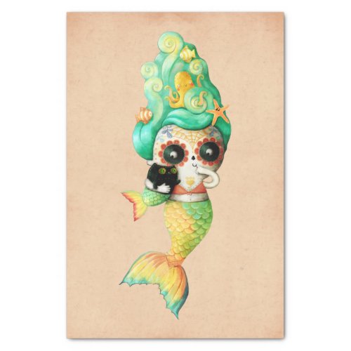 The Day of The Dead Mermaid Girl Tissue Paper