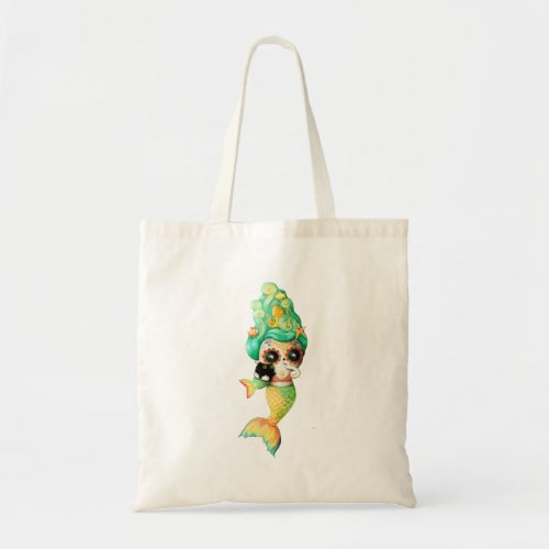 The Day of The Dead Mermaid Girl Tote Bag