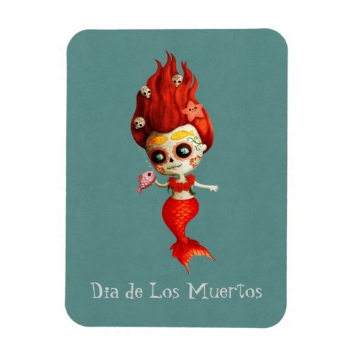 The Day of The Dead Mermaid Magnet