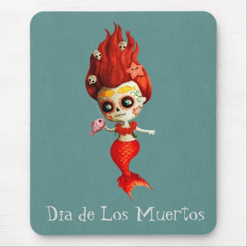 The Day of The Dead Mermaid Mouse Pad