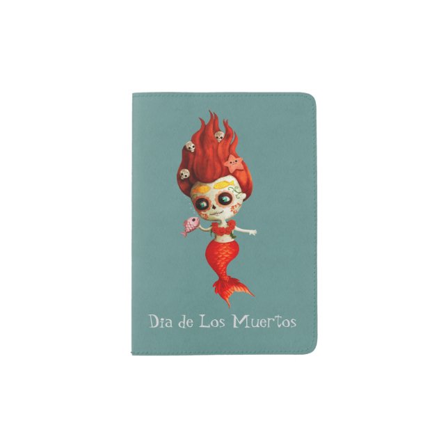The Day of The Dead Mermaid Passport Holder (Front)