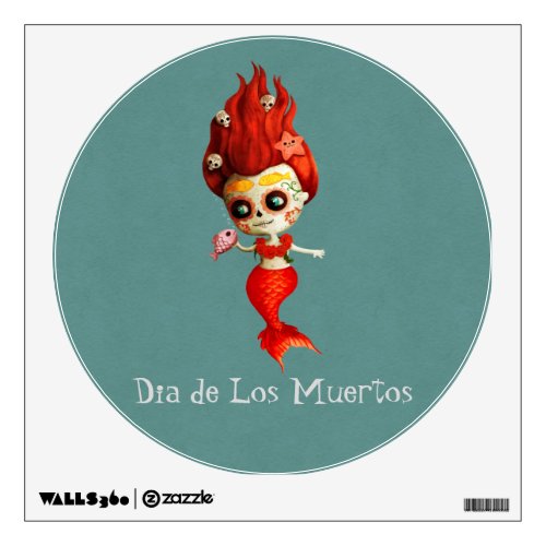 The Day of The Dead Mermaid Wall Sticker