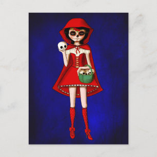 The Day of The Dead Red Riding Hood Postcard