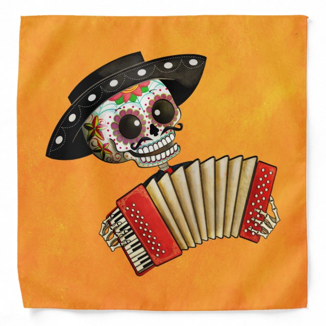 The Day of The Dead Skeleton El Mariachi Bandana (Front)