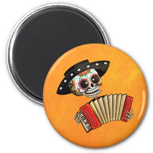 The Day of The Dead Skeleton El Mariachi Magnet