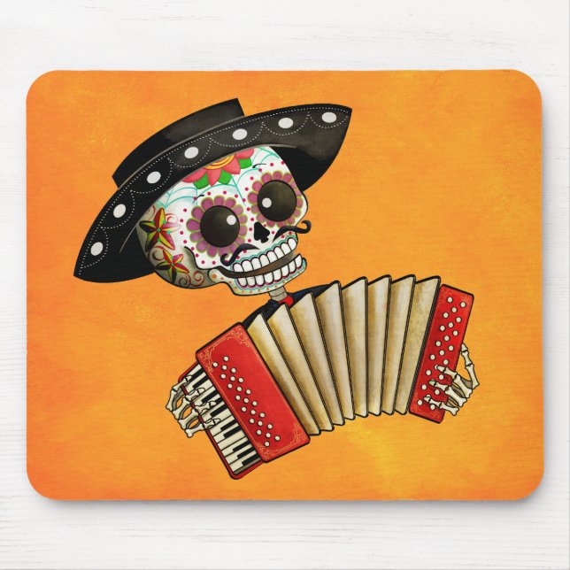The Day of The Dead Skeleton El Mariachi Mouse Pad (Front)