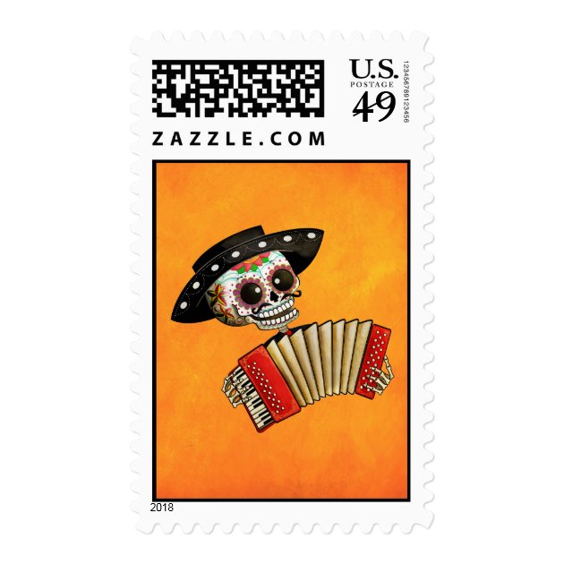 The Day Of The Dead Skeleton El Mariachi Postage