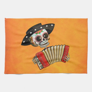 The Day of The Dead Skeleton El Mariachi Towel