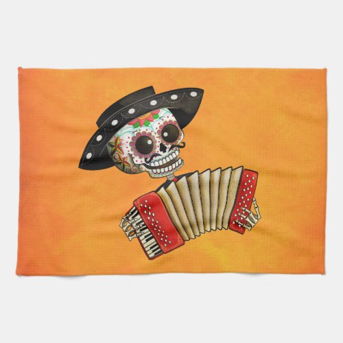 The Day of The Dead Skeleton El Mariachi Towel