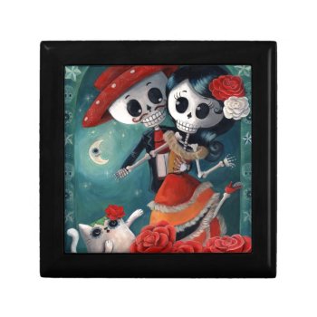 The Day Of The Dead Skeleton Lovers Gift Box by colonelle at Zazzle