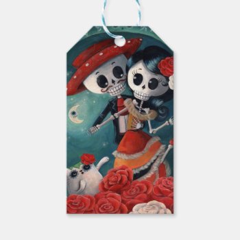 The Day Of The Dead Skeleton Lovers Gift Tags by colonelle at Zazzle