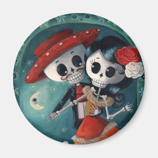 The Day of The Dead Skeleton Lovers Magnet