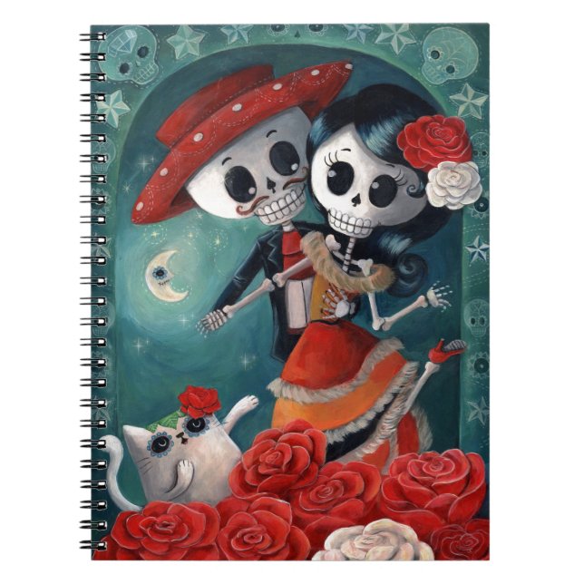 The Day of The Dead Skeleton Lovers Notebook (Front)