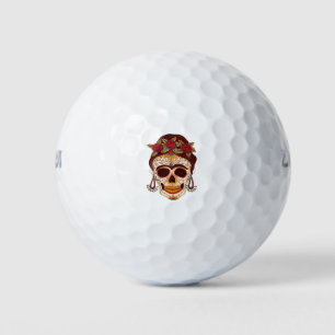 The Day of the Dead Sugar Skull Woman Gift Golf Balls