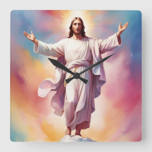 The Day of the Lord Jesus Square Wall Clock