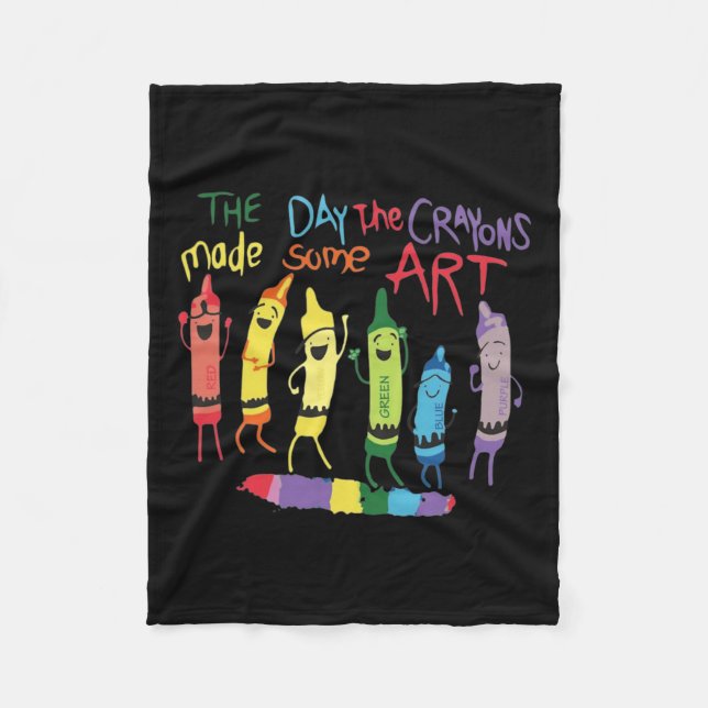 The Day The Crayons Quit Birthday Decorations Funn Fleece Blanket (Front)
