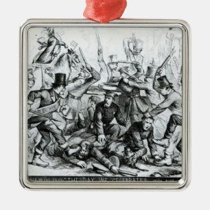 The Day We Celebrate,from 'Harpers Weekly'1867 Metal Ornament