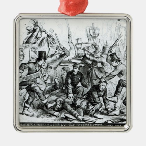 The Day We Celebratefrom Harpers Weekly1867 Metal Ornament